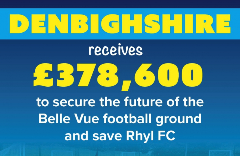 Future of Rhyl Football Club secured thanks to UK Government funding